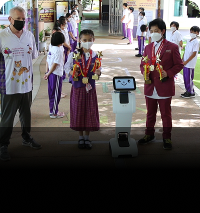 temi robot at Mataneedol school